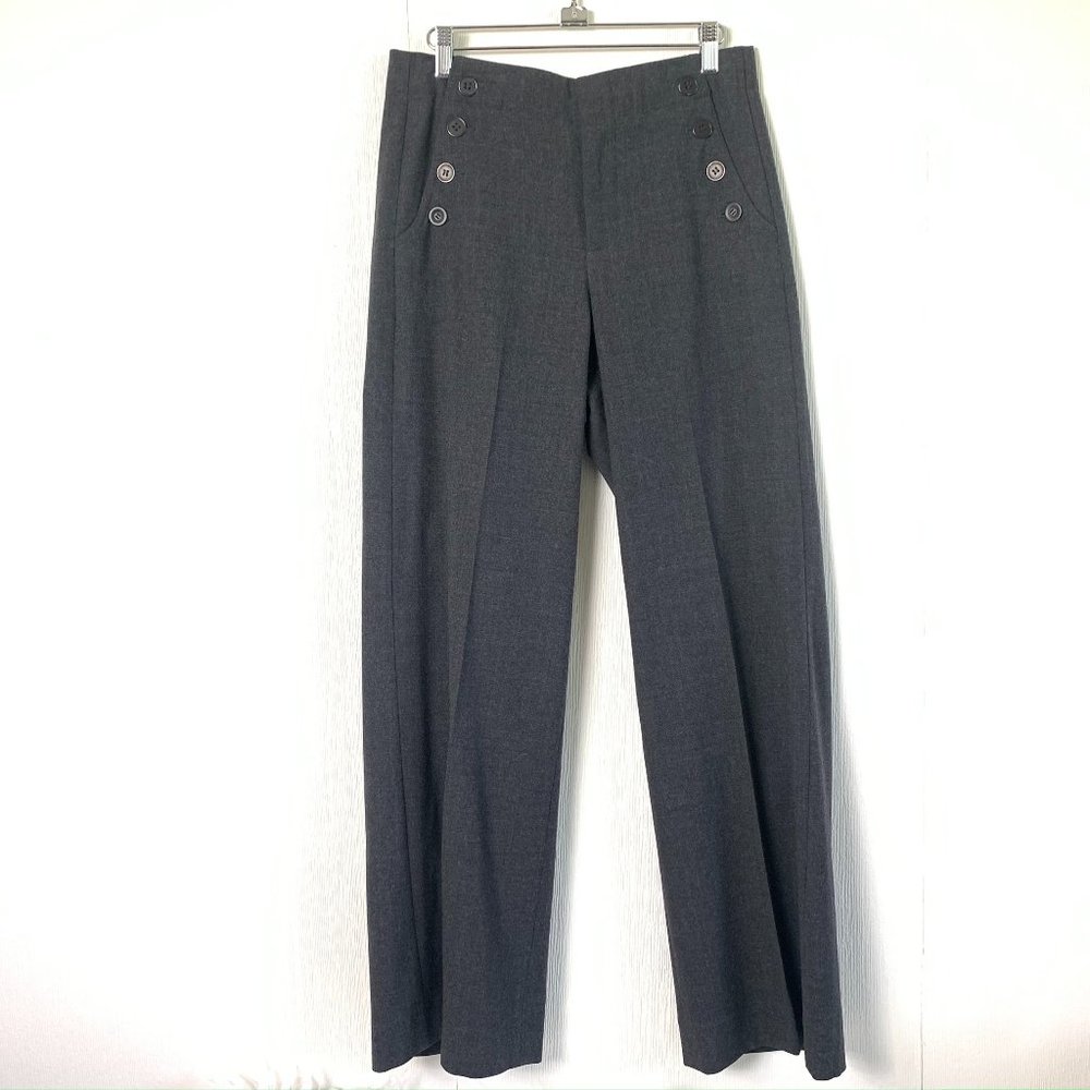 Vince Gray Wool Sailor Wide Leg Dress Pants Size 8